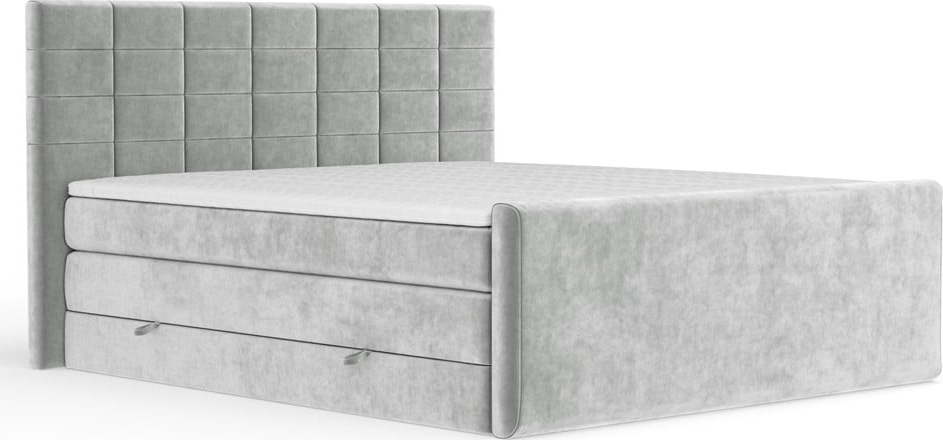 Světle šedá boxspring postel s úložným prostorem 180x200 cm Ava – Maison de Rêve Maison de Reve