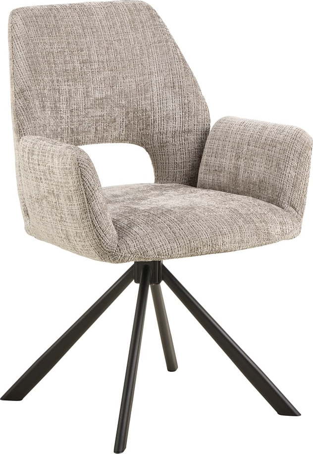 Světle šedé čalouněné jídelní křeslo s područkami Graham – Actona Actona