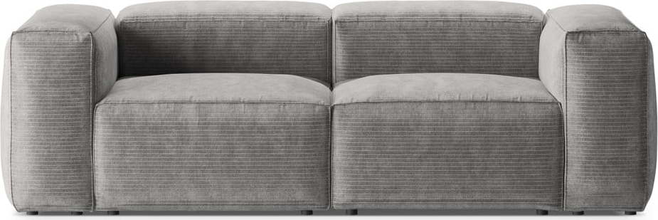 Světle šedá manšestrová pohovka 224 cm Bergano – Cosmopolitan Design Cosmopolitan design