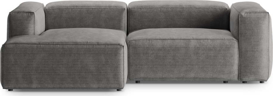 Světle šedá manšestrová rohová pohovka (levý roh/s lenoškou) Bergano – Cosmopolitan Design Cosmopolitan design