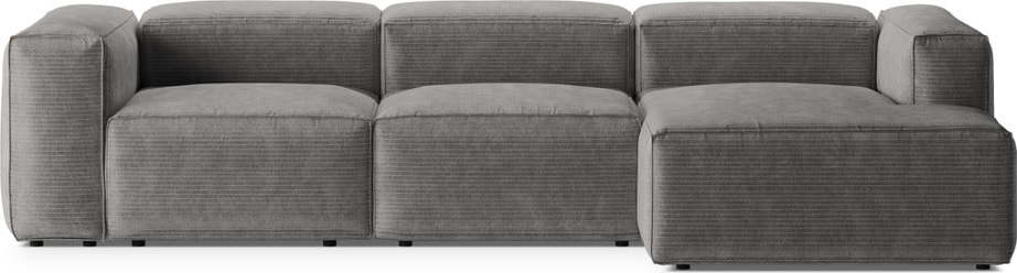 Světle šedá manšestrová rohová pohovka (pravý roh/s lenoškou) Bergano – Cosmopolitan Design Cosmopolitan design