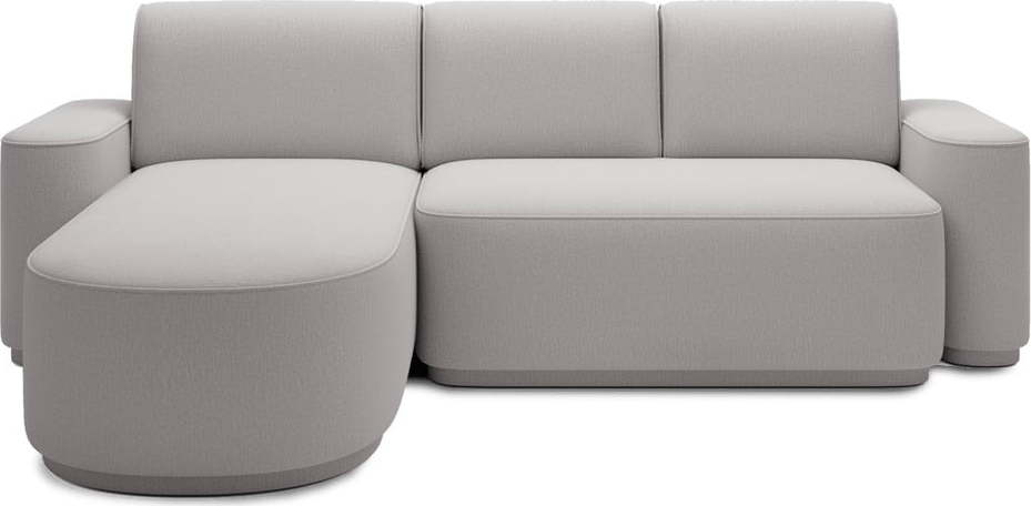 Světle šedá žinylková rozkládací/s úložným prostorem rohová pohovka (levý roh/s lenoškou) Aurumm – ELTAP ELTAP