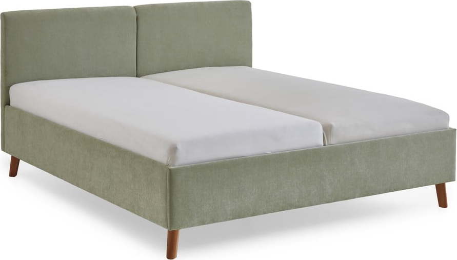 Světle zelená čalouněná dvoulůžková postel s roštem 180x200 cm Piano – Meise Möbel Meise Möbel