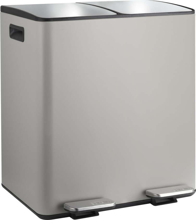 Taupe ocelový odpadkový koš 2x20 l na tříděný odpad/nášlapný Aliya – Spirella SPIRELLA