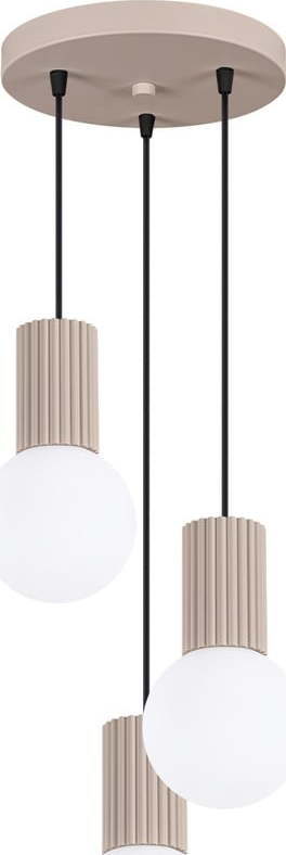 Taupe závěsné svítidlo se skleněným stínidlem ø 25 cm Orbital – Nice Lamps Nice Lamps