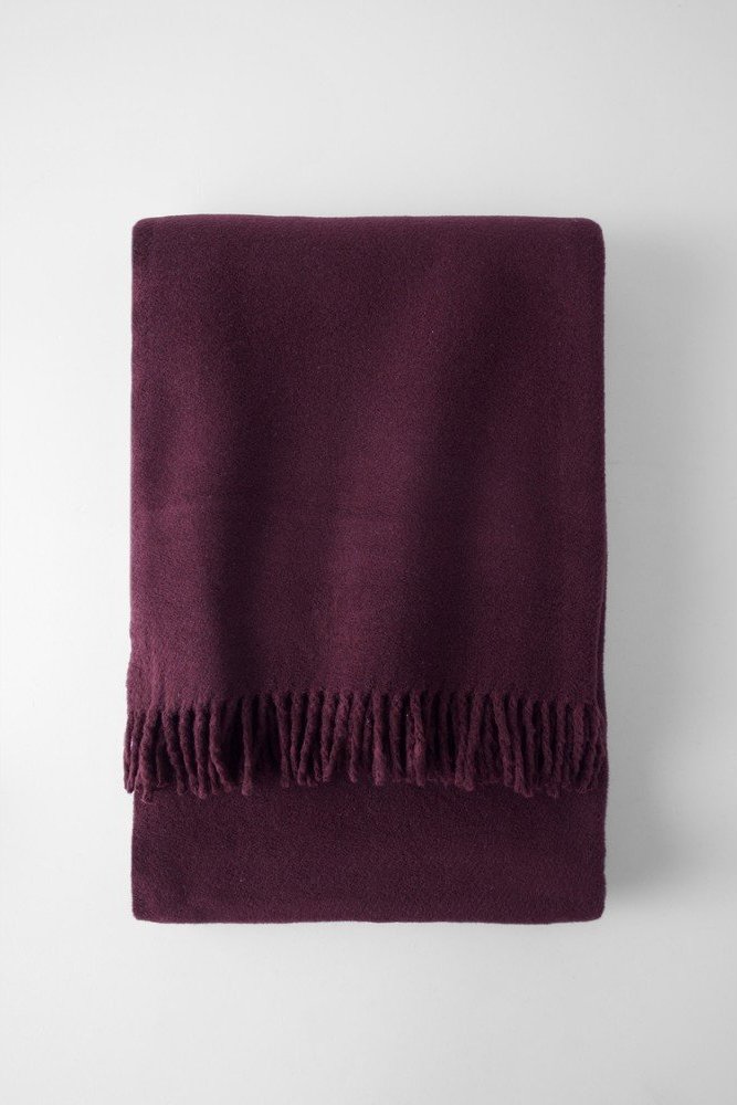 Tmavě fialová deka s příměsí bavlny 140x180 cm Basics Plain – Euromant Euromant