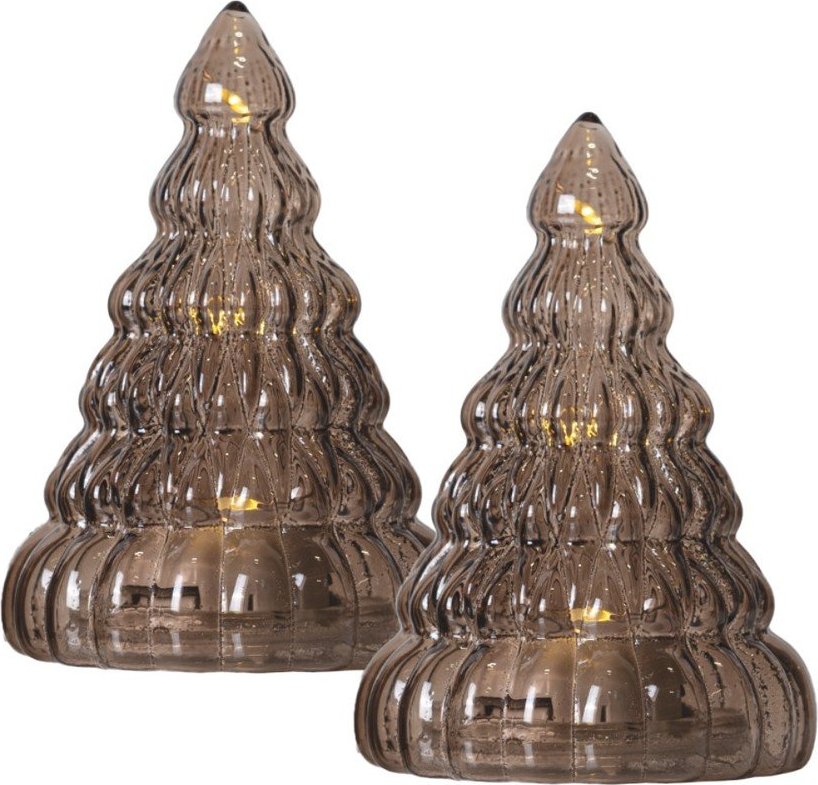 Tmavě hnědé světelné dekorace v sadě 2 ks na baterky ø 6