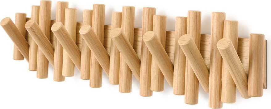 Tmavě hnědý nástěnný věšák z borovicového dřeva 61 cm Picket – Umbra Umbra