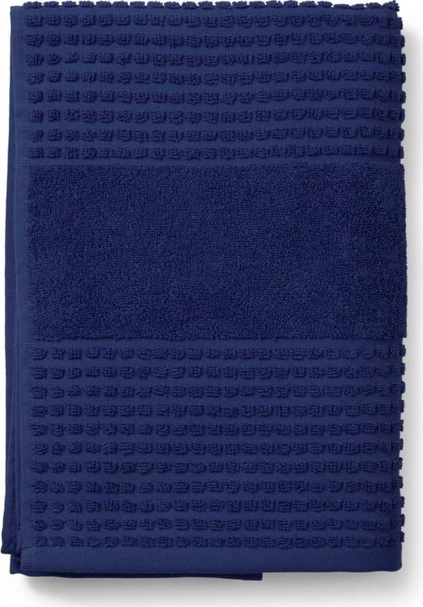 Tmavě modrá froté osuška z Bio bavlny 70x140 cm Check – JUNA Juna
