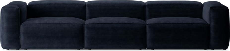 Tmavě modrá manšestrová pohovka 364 cm Bergano – Cosmopolitan Design Cosmopolitan design