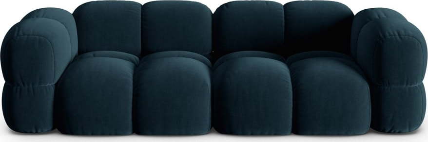 Tmavě modrá sametová pohovka 250 cm Loretto – Cosmopolitan Design Cosmopolitan design