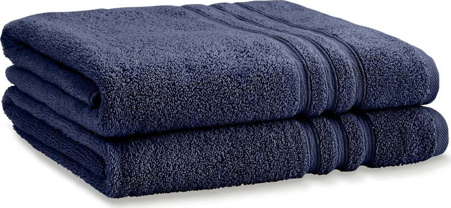 Tmavě modré froté bavlněné osušky v sadě 2 ks 90x140 cm Zero Twist – Catherine Lansfield Catherine Lansfield