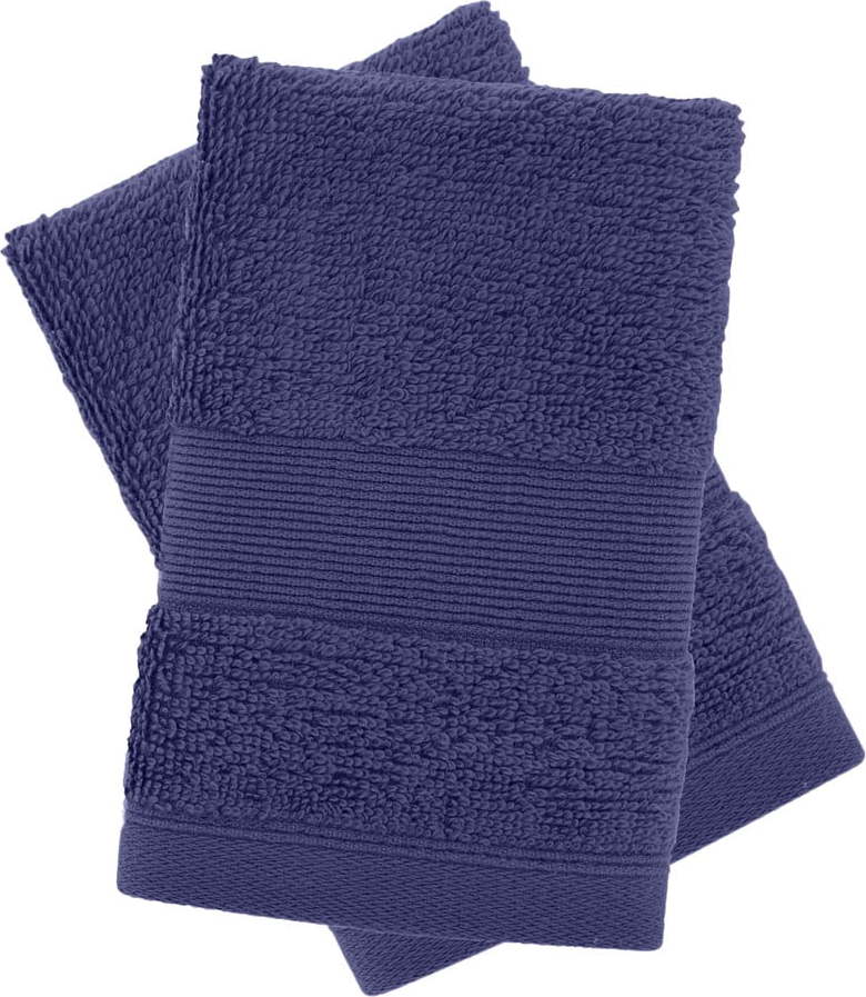 Tmavě modré froté bavlněné ručníky v sadě 2 ks 30x30 cm Anti-Bacterial – Catherine Lansfield Catherine Lansfield