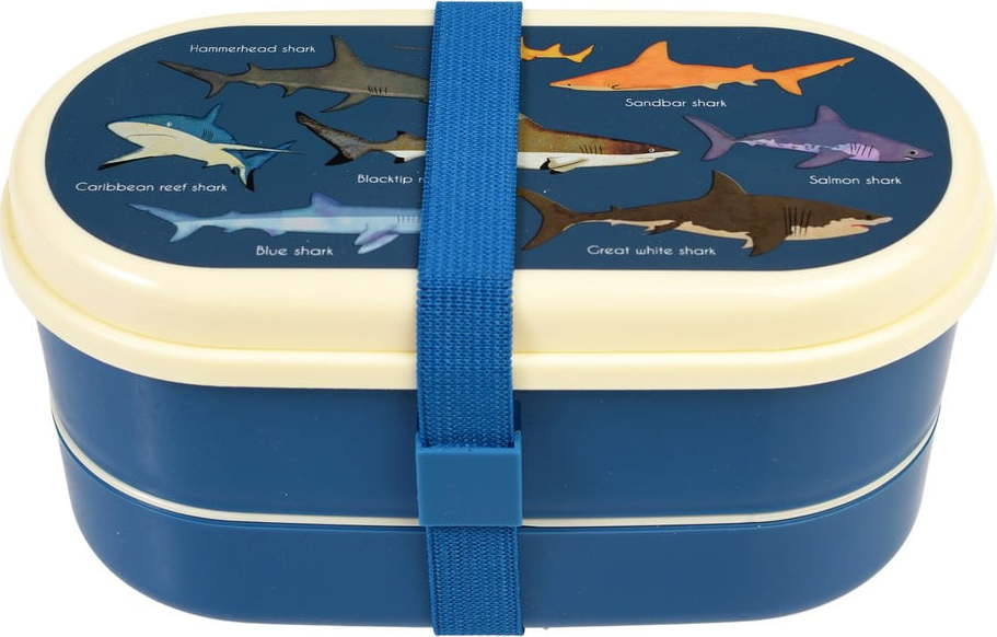 Tmavě modrý dětský svačinový box Sharks – Rex London Rex London