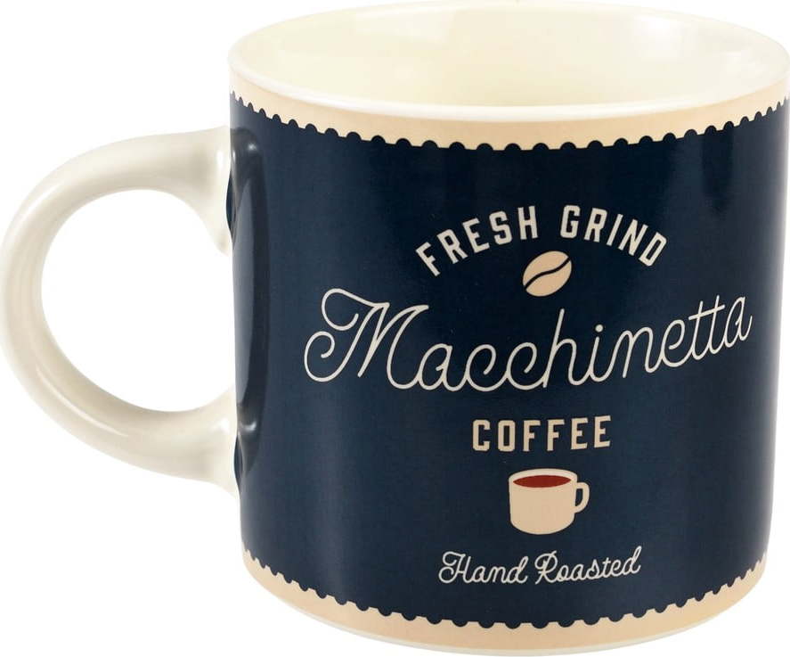 Tmavě modrý/krémový keramický hrnek 350 ml Macchinetta – Rex London Rex London