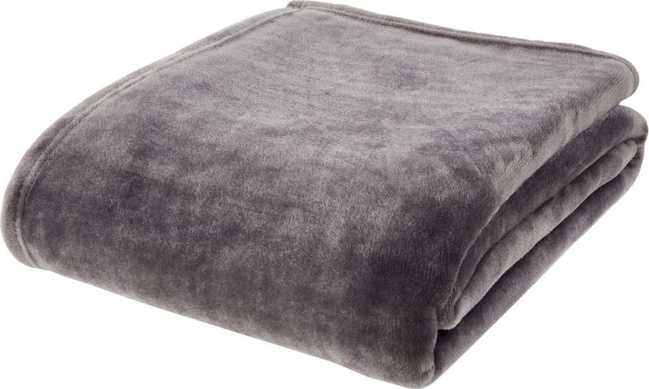 Tmavě šedá deka z mikroplyše 130x170 cm Raschel Velvet – Catherine Lansfield Catherine Lansfield