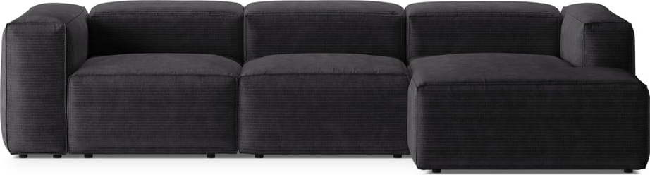 Tmavě šedá manšestrová rohová pohovka (pravý roh/s lenoškou) Bergano – Cosmopolitan Design Cosmopolitan design