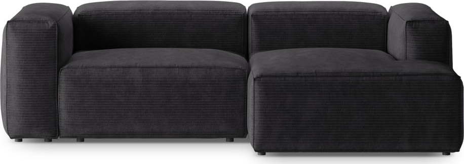 Tmavě šedá manšestrová rohová pohovka (pravý roh/s lenoškou) Bergano – Cosmopolitan Design Cosmopolitan design