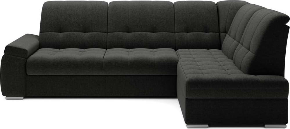 Tmavě šedá rozkládací/s úložným prostorem rohová pohovka (pravý roh/do L) Sado – ELTAP ELTAP