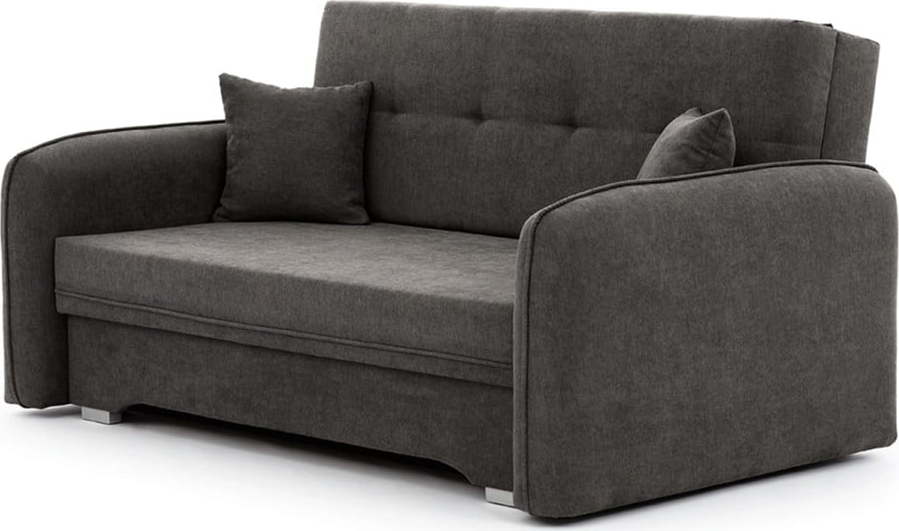 Tmavě šedá žinylková rozkládací/s úložným prostorem pohovka 155 cm Laine – ELTAP ELTAP