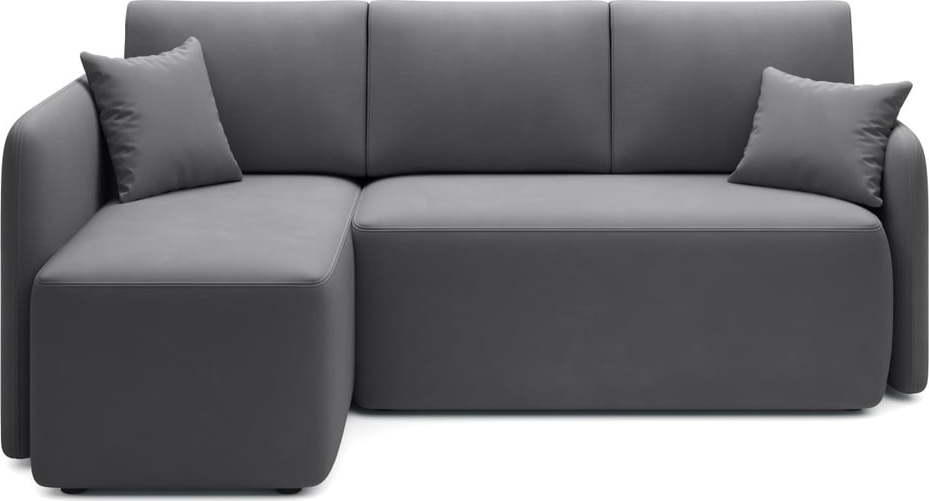 Tmavě zelená sametová rozkládací/s úložným prostorem rohová pohovka (levý roh/s lenoškou) Hadson – ELTAP ELTAP