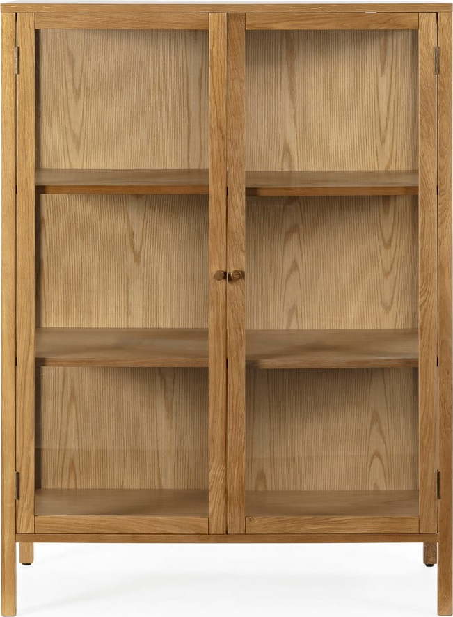 Vitrína v dekoru dubu v přírodní barvě 90x126x40 cm Ceci – MOME Mome