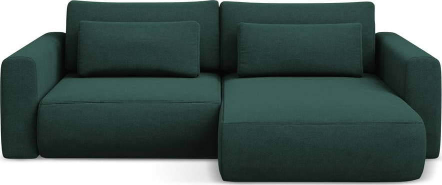 Zelená rozkládací/s úložným prostorem rohová pohovka (pravý roh/s lenoškou) Kapua – Makamii Makamii