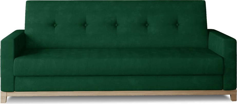 Zelená sametová rozkládací/s úložným prostorem pohovka 216 cm Selene – ELTAP ELTAP