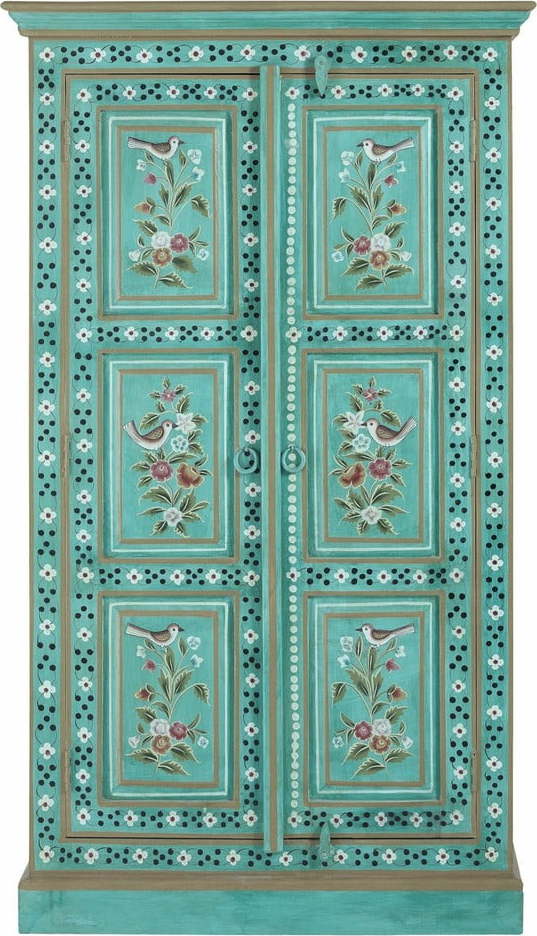 Zelená skříňka z mangového dřeva 87x152x38 cm Prem – Støraa Støraa