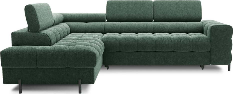 Zelená žinylková rozkládací/s úložným prostorem rohová pohovka (levý roh/do L) Ferucce – ELTAP ELTAP