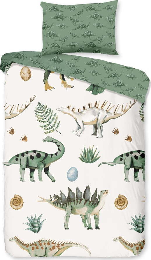 Zelené/béžové bavlněné dětské povlečení do postýlky 100x135 cm Gabi – Good Morning GOOD MORNING