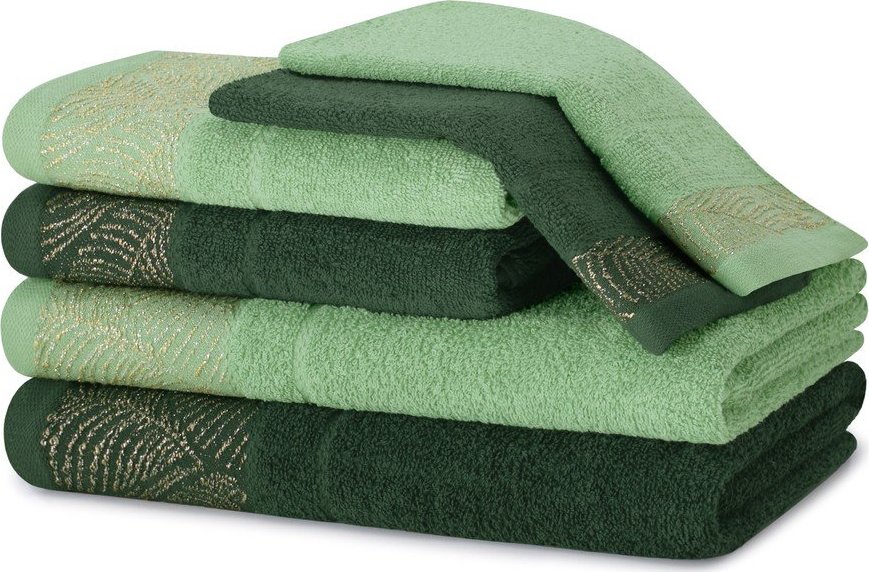 Zelené froté bavlněné ručníky a osušky v sadě 6 ks Bellis – Restilo Restilo
