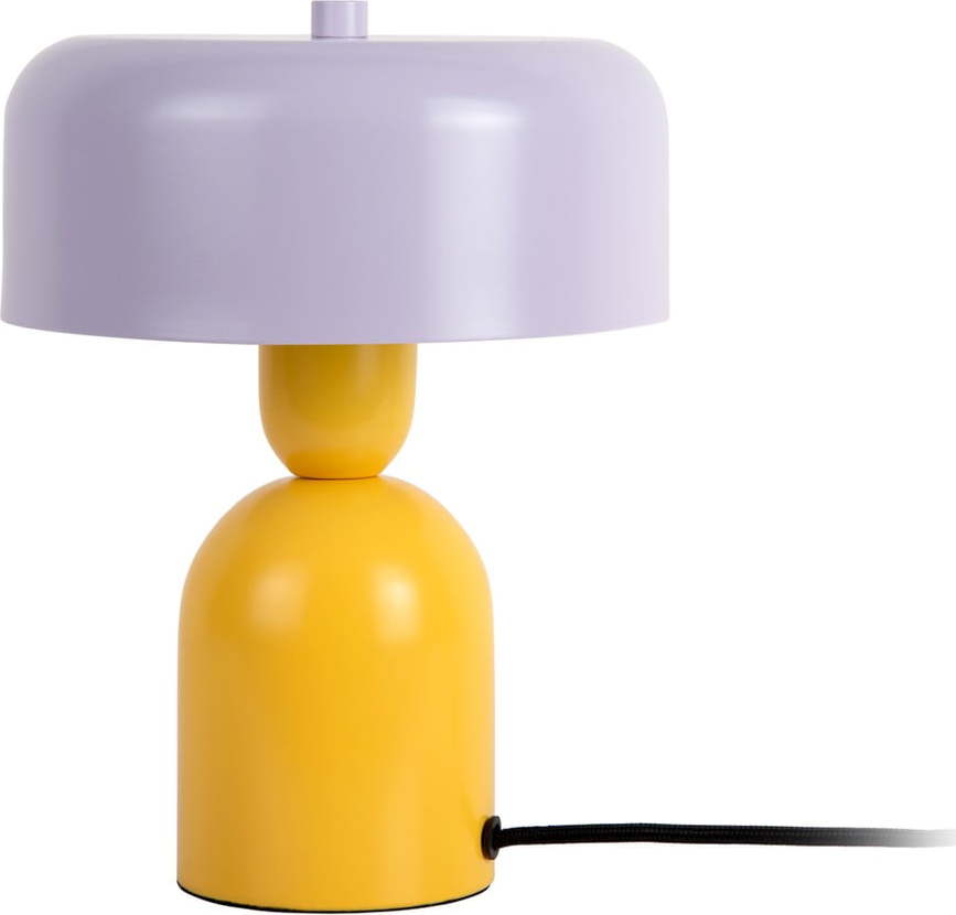 Žlutá/fialová stolní lampa (výška 24 cm) Double Funky – Leitmotiv Leitmotiv