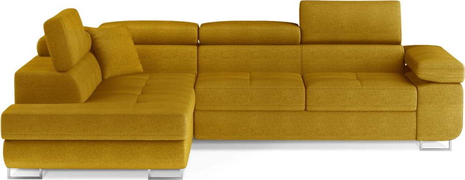 Žlutá rozkládací/s úložným prostorem rohová pohovka (levý roh/do L) Anton – ELTAP ELTAP