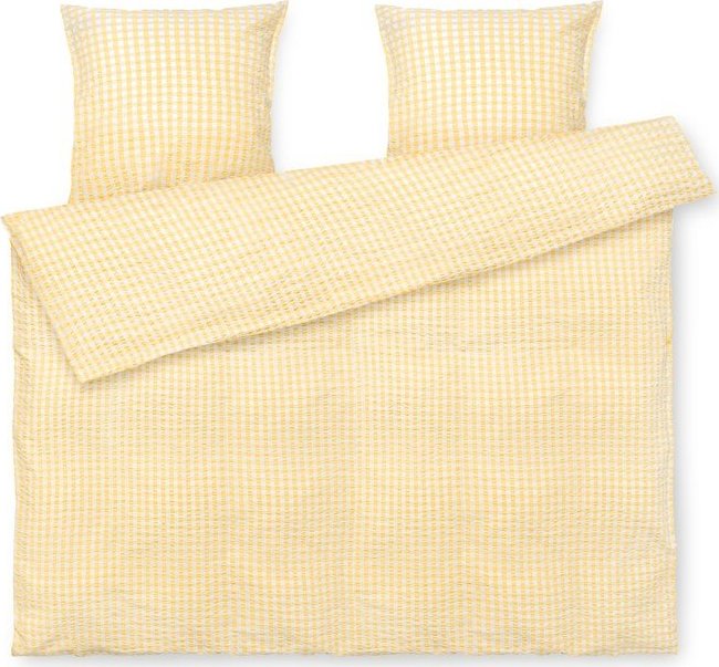 Žluté krepové povlečení na dvoulůžko/prodloužené 200x220 cm Bæk&Bølge – JUNA Juna