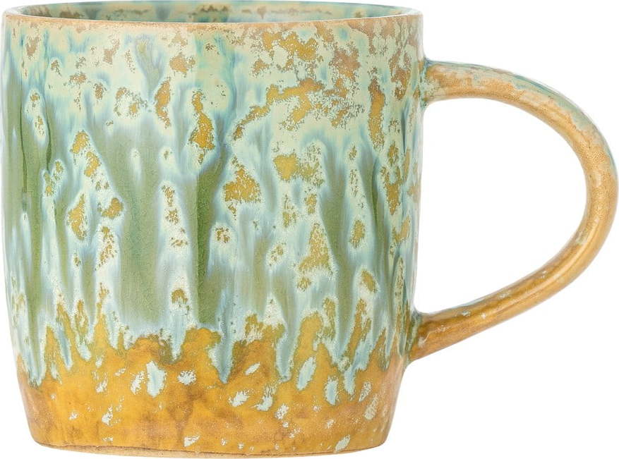 Žlutý/světle zelený šálek z kameniny 400 ml Milani – Bloomingville Bloomingville