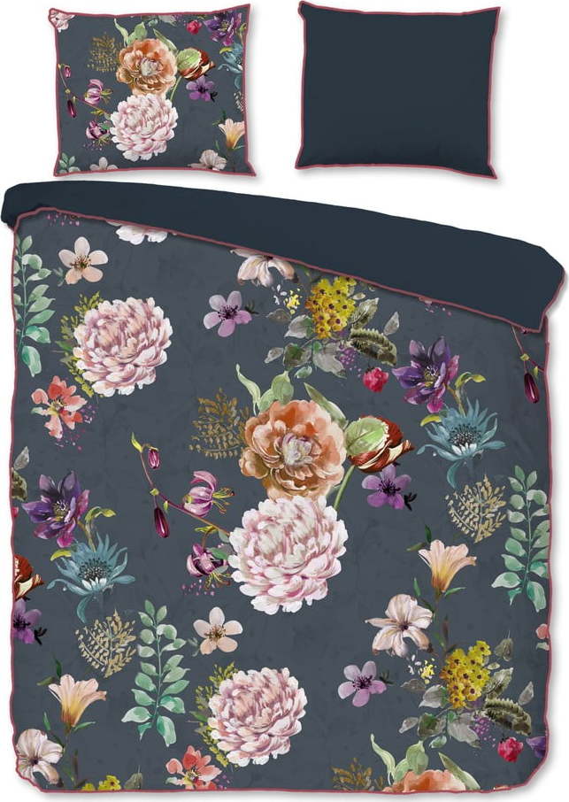 Antracitové povlečení na dvoulůžko/prodloužené z bavlněného saténu 240x220 cm Parma – Descanso Descanso