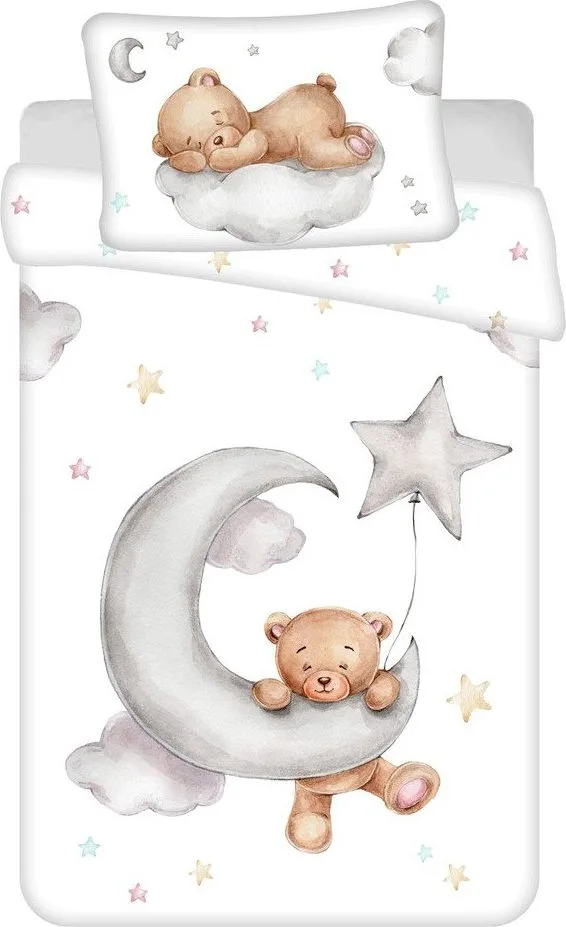 Bavlněné dětské povlečení do postýlky 100x135 cm Teddy "Moon" – Jerry Fabrics