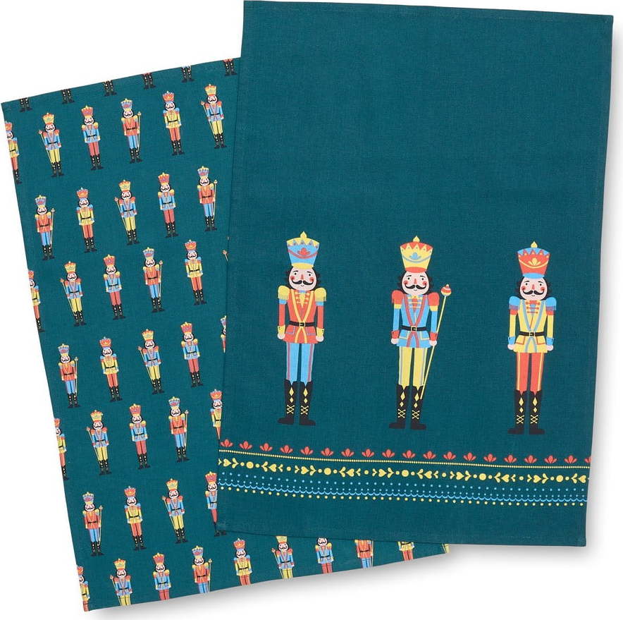 Bavlněné utěrky v sadě 4 ks s vánočním motivem 50x70 cm Nutcracker – Catherine Lansfield Catherine Lansfield