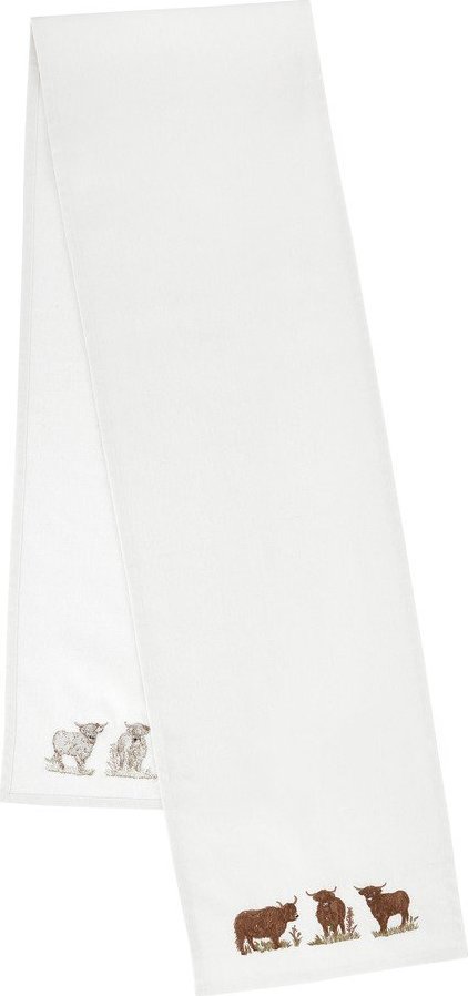 Bavlněný běhoun na stůl 33x220 cm Angus Highland Cow – Catherine Lansfield Catherine Lansfield