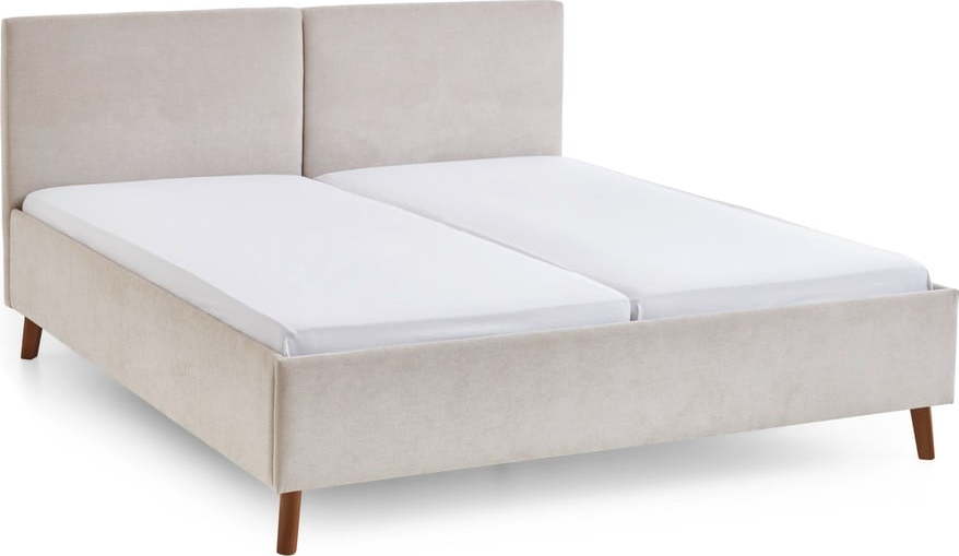 Béžová čalouněná dvoulůžková postel s roštem 160x200 cm Piano – Meise Möbel Meise Möbel