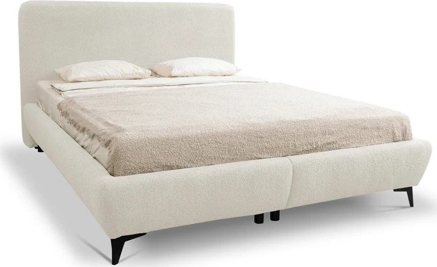 Béžová čalouněná dvoulůžková postel s úložným prostorem s roštem 180x200 cm Makapu – Makamii Makamii