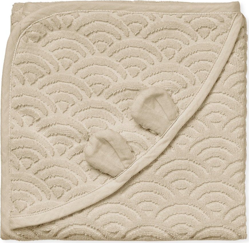 Béžová dětská osuška s kapucí z Bio bavlny 80x80 cm Almond – Cam Cam Copenhagen Cam Cam Copenhagen