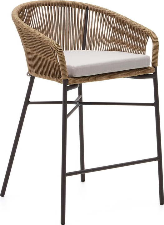 Béžová kovová/polstrovaná zahradní barová židle Yanet – Kave Home Kave Home