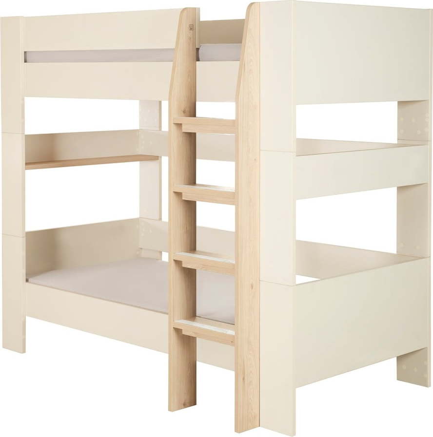 Béžová patrová dětská postel bez roštu 90x200 cm Double – Roba Roba