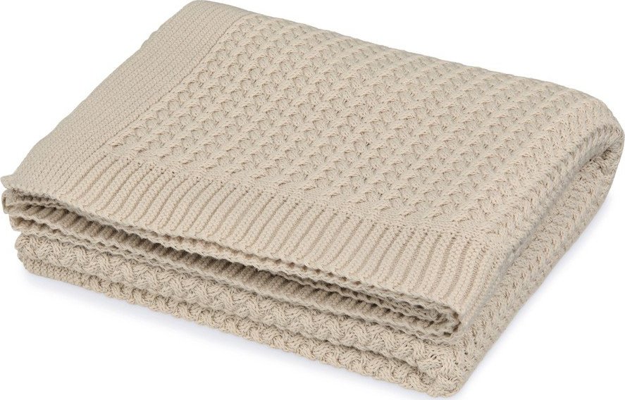 Béžová pletená dětská deka z Bio bavlny 80x100 cm Latte – Cam Cam Copenhagen Cam Cam Copenhagen