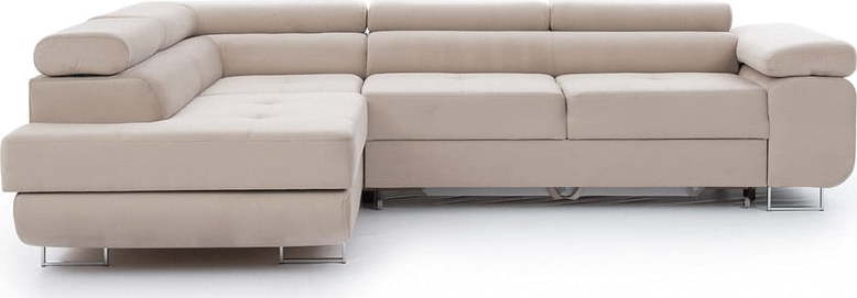 Béžová rozkládací/s úložným prostorem rohová pohovka (levý roh/do L) Anton – ELTAP ELTAP