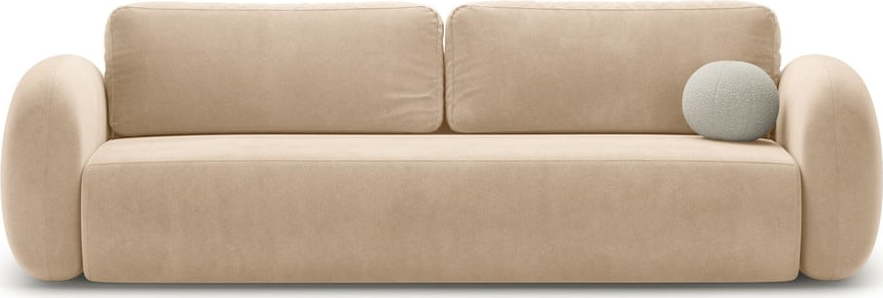 Béžová sametová rozkládací/s úložným prostorem pohovka 262 cm Tonale – Cosmopolitan Design Cosmopolitan design