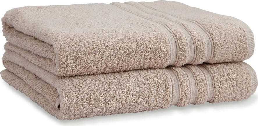 Béžové froté bavlněné osušky v sadě 2 ks 90x140 cm Zero Twist – Catherine Lansfield Catherine Lansfield