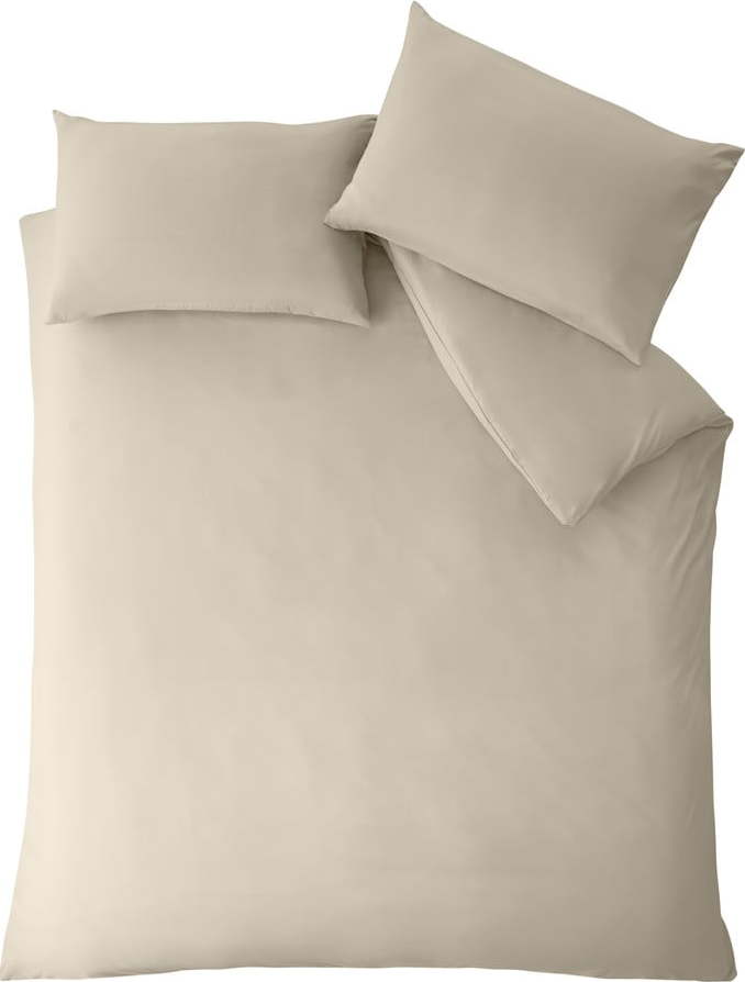 Béžové povlečení na dvoulůžko/prodloužené 260x220 cm So Soft Non-Iron – Catherine Lansfield Catherine Lansfield